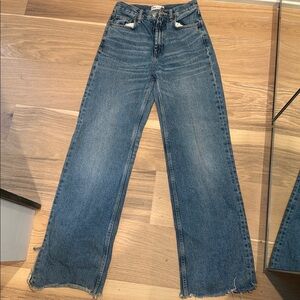 Stylish Blue Wide-Leg Jeans